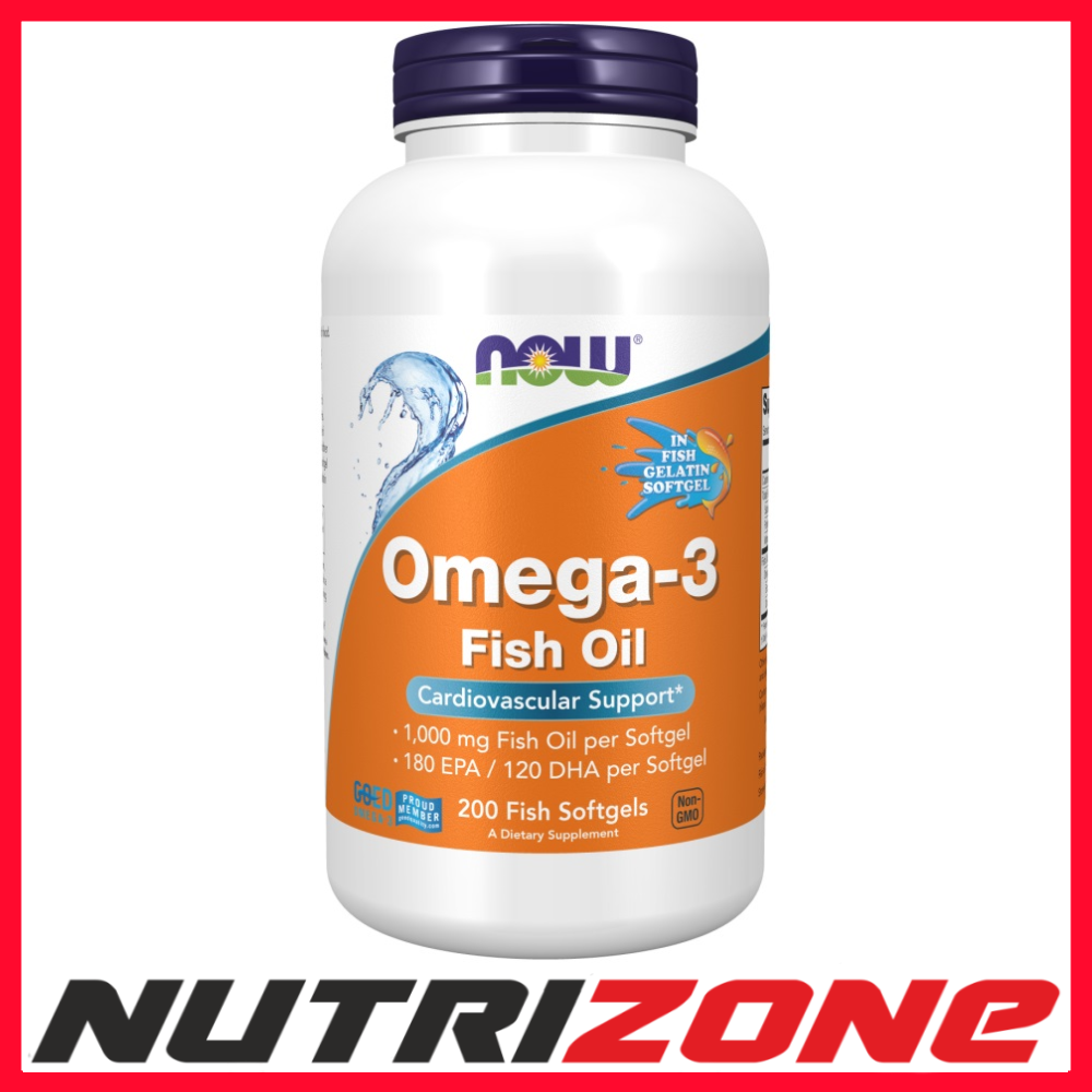 NOW Foods Omega 3 Molecularly Distilled EPA DHA Fatty Acids - 200 fish softgels