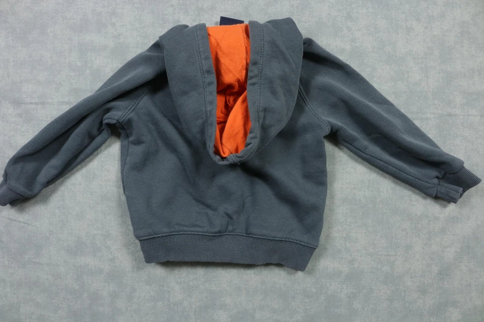 Nike Bebé Sudadera con Capucha Chaqueta 18M Gris Naranja Cremallera Sudadera con Capucha Vellón Logo Foto 4 de 4