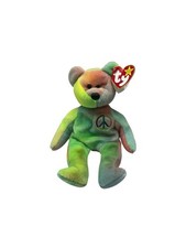 1996 TY Beanie Baby Peace Bear DOB Feb 01 1996 NWT Plush