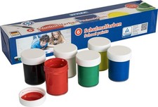 6er Schulmalfarben Farbkasten Sortiment Deckf...