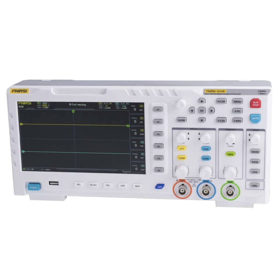 FNIRSI 1014D Osciloscopio 100MHz 1GSa/s 2 Canales + Generador DDS, 7" LCD - Imagen 2 de 3