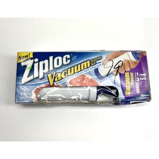 Ziploc Vacuum Starter Kit Hand Pump With 3 Freezer Quart Bags Discontinued New