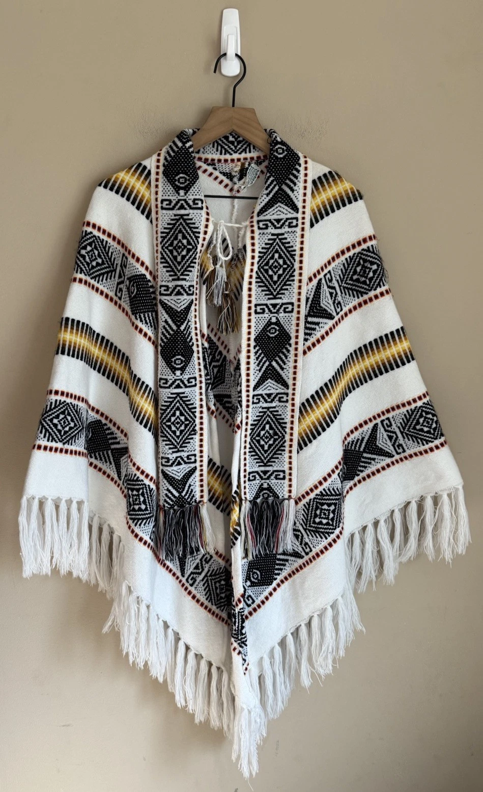 Inca Imports Shawl Poncho Cape Blanket Fringe One Size Fits Most