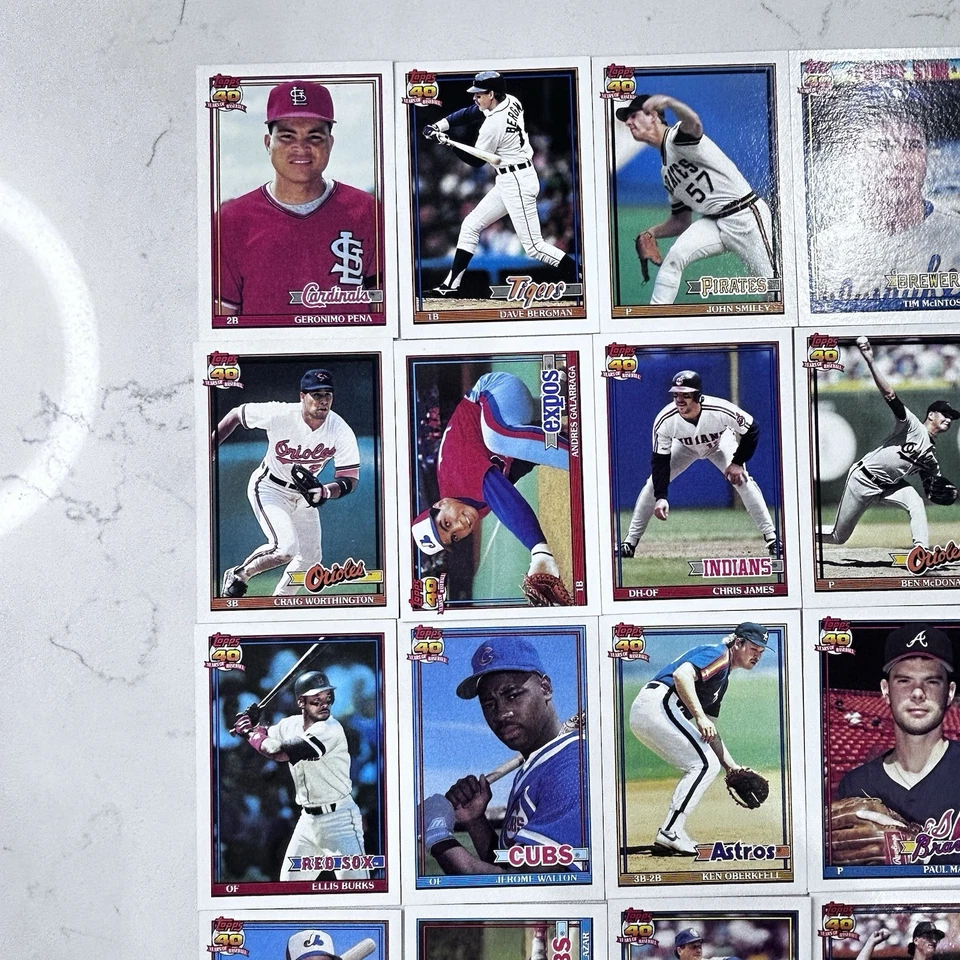 Lot of 25 Topps 1991 Baseball Cards Stars Ellis Burks Pete Harnisch Mark Grace - Image 2 of 4