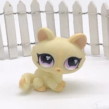 KITTEN CAT TAN YELLOW PURPLE EYE #848 - Authentic Littlest Pet Shop - Hasbro LPS