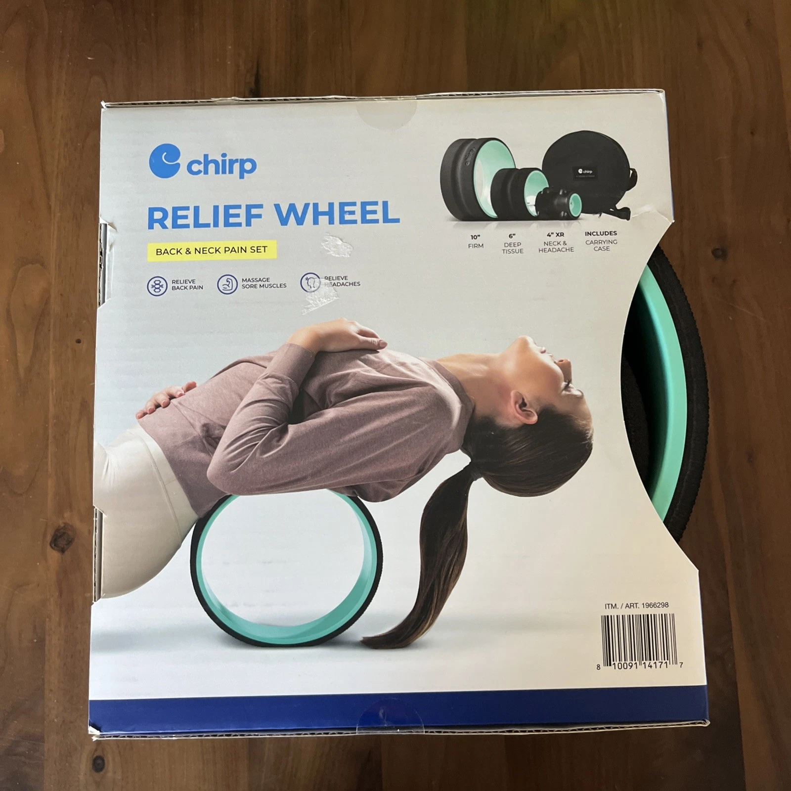 Chirp Relief Wheel - Back & Neck Pain Set 3 Pack with Travel Carrying Case
