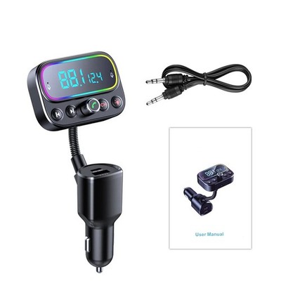 LCD Bluetooth 5.0 Car Wireless FM Transmitter Adapter USB PD Charger Hands-Free