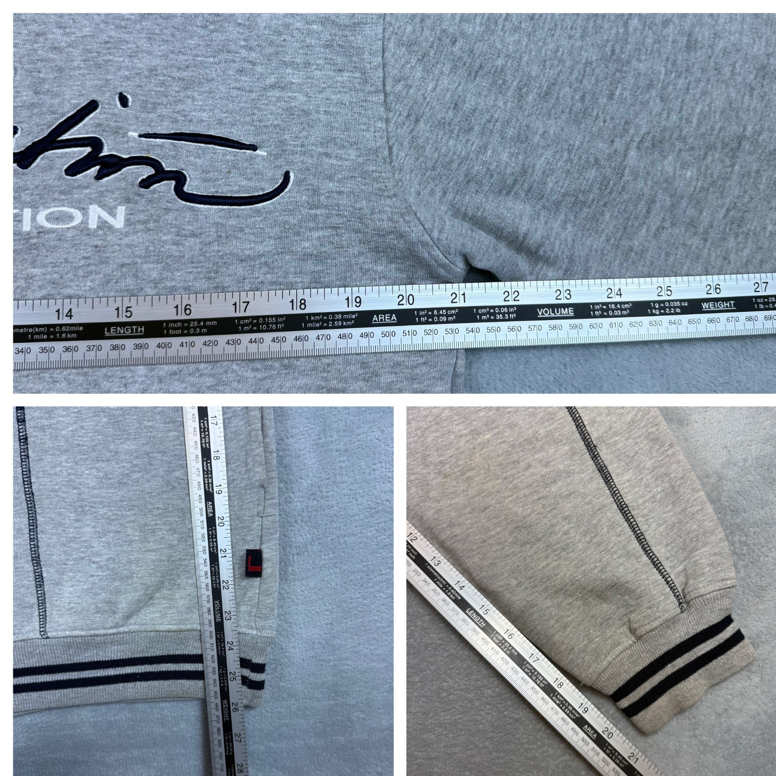 VTG Fubu Collection 2000's Y2K Grey Script Logo Heavyweight Sz Small Sweatshirt image 7