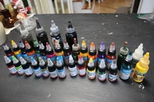 Tattoo kit needles tubes machine gun ink transfer paper BIG LOT used