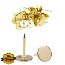 Gold Heavy Duty Thumb Tacks Upholstery Push Pins Extra Long 100Pcs