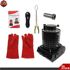 1400W Upgraded 110V Electric Gold Melting Furnace Forge kit Mesh 3KG Crucible
