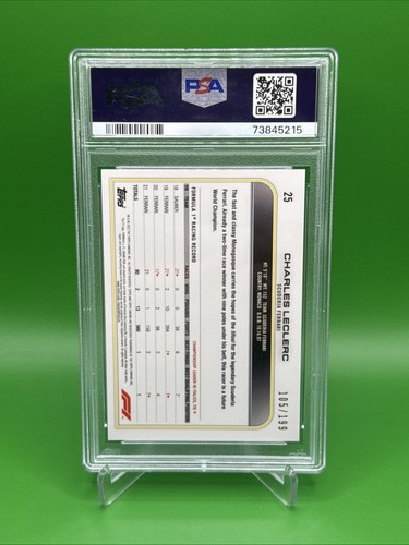 2022 Topps Chrome Sapphire Formula Chartreuse #25 Charles LeClerc/199 - PSA 10 - Picture 3 of 4
