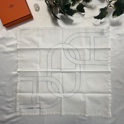 Hermes Chaine D'Ancre Embroidered Handkerchief