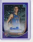 2025-26 Bowman Chrome Nikola Topic PURPLE REFRACTOR AUTO AUTOGRAPH 196/250