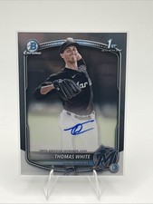2025 Bowman Chrome Prospects Thomas White 1st Chrome Auto Marlins RC + 1st Base