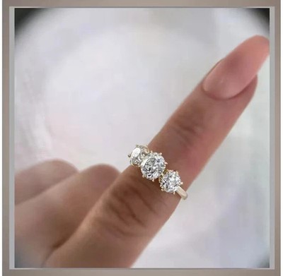 3.00 Ct Round Cut Certified Real Lab Grown Diamond Wedding Ring 14K Yellow Gold