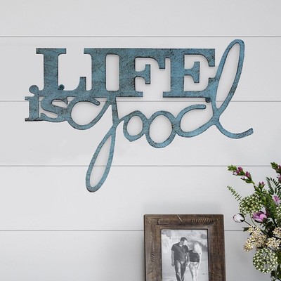Wall Art Life is Good Decorative Metal Wall Sign 3D Word Art Modern Home Décor