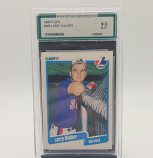Fleer 1990 Montreal Expos Larry Walker #363 Baseball Card AGS 9.0