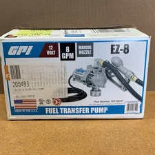 GPI EZ-8 12V 8GPM Fuel Transfer Pump, NEW, OPEN BOX