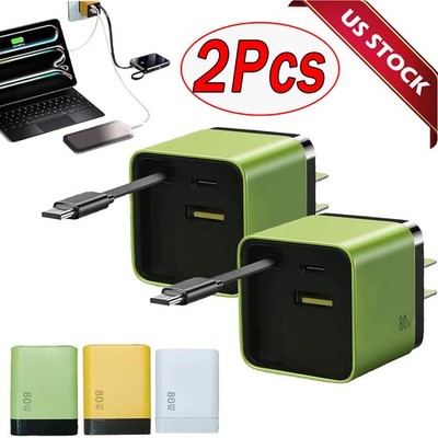 2PCS 2 In 1 GaN Charger Scalable 120W Max Fast Charger Module Type C & USB Ports