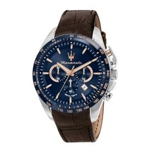 Orologio Uomo Maserati Traguardo 45mm Pelle Marrone Quarzo Cronografo