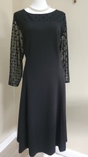 Talbots Women's Size 12 Ponte Fit and Flare Dress Black NWOT