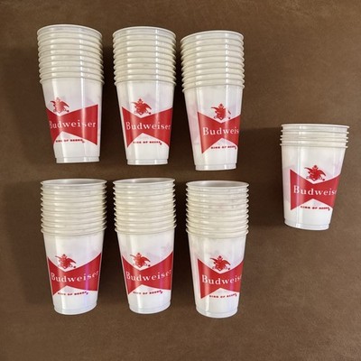 Vintage Budweiser King of Beers Plastic Solo Cups 10 oz - Lot of 65