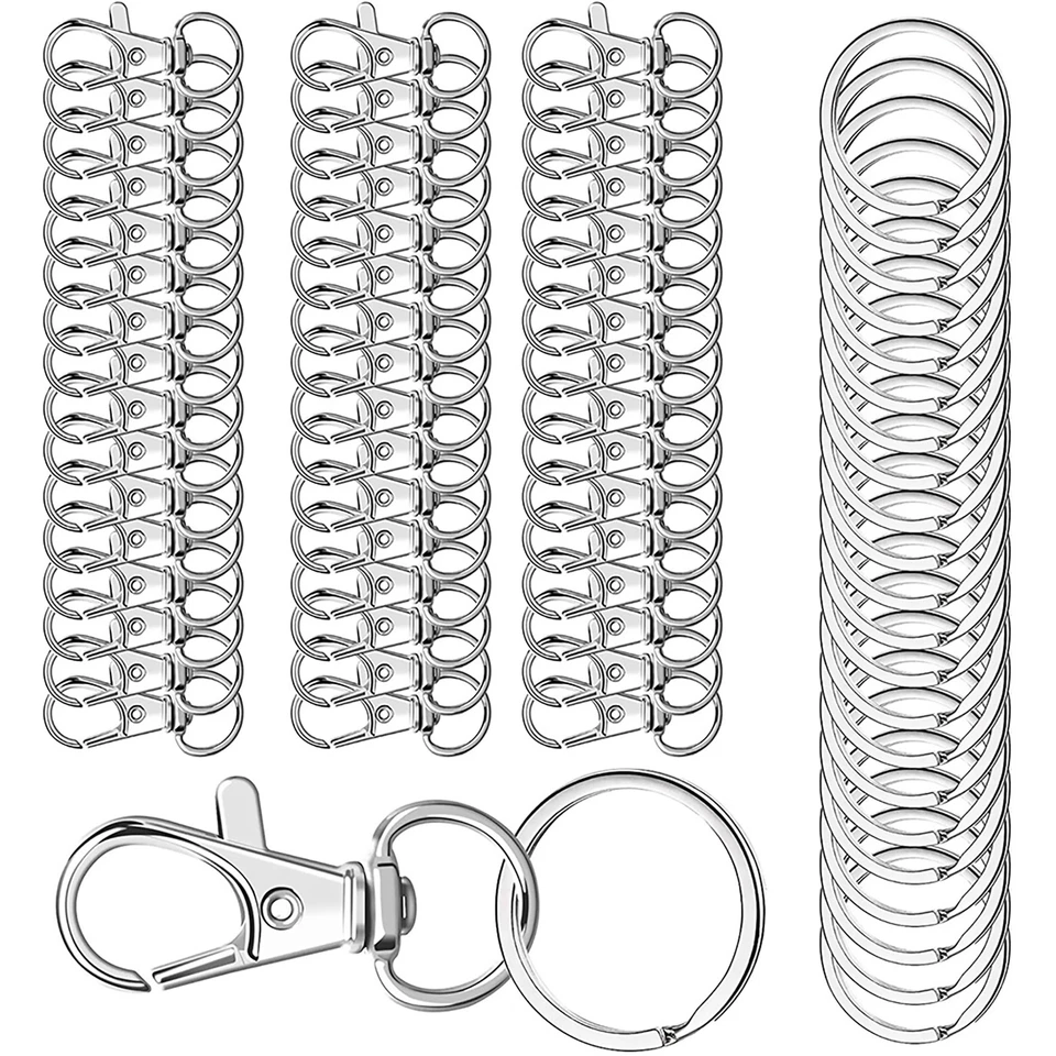50Set Alloy Metal Swivel Lanyard Snap Keychain Hooks with Key Rings Accessories - Image 4 of 4