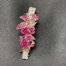 1pack Hairpin Crystal Hair Clips Rose Flower Barrette Hairgrip free ship