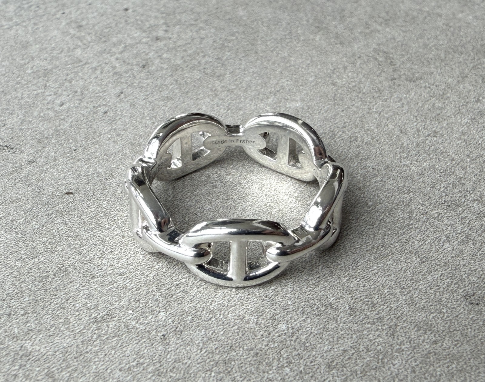 Bague Hermès Chaine d'Ancre argent taille 57 idée cadeau d'anniversaire