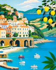 Paint by Number for Adults Atrani Lemons - Amalfi Coast Adults Paint by Numbe...