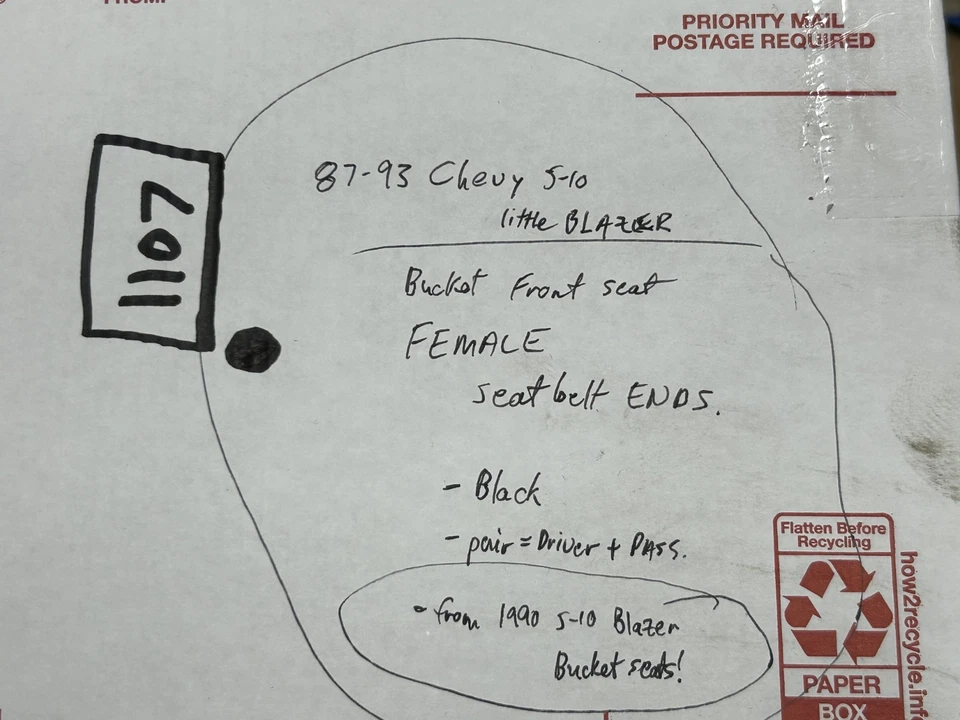 82-94 Chevy S-10 Blazer GMC S15 Jimmy Front DRIVER PASSENGER Seat Belt Buckle - Image 2 of 4