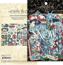 Graphic 45 LET IT SNOW Ephemera Assortment Christmas 2021 48 Pieces