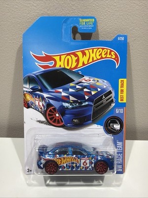 Hot Wheels 2008 Lancer Evolution Blue HW Race Team 6/10 HC14