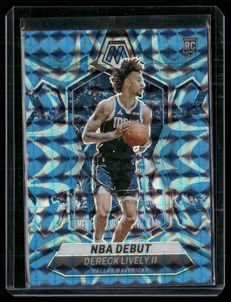 2023-24 Panini Mosaic #265 Dereck Lively II Reactive Blue Rookie