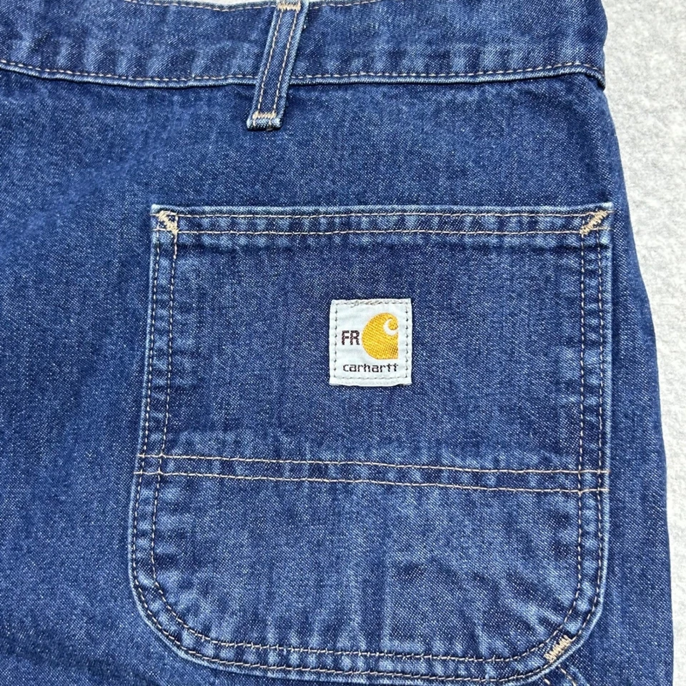 Carhartt FR Flame Resistant Denim Carpenter Shorts NFPA 2112 Men's Size 48 Blue - Image 2 of 4