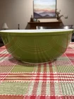 Vintage Pyrex 404 Avocado Green Mixing Bowl Large 4 Qt Mid Century Kitchen Glass