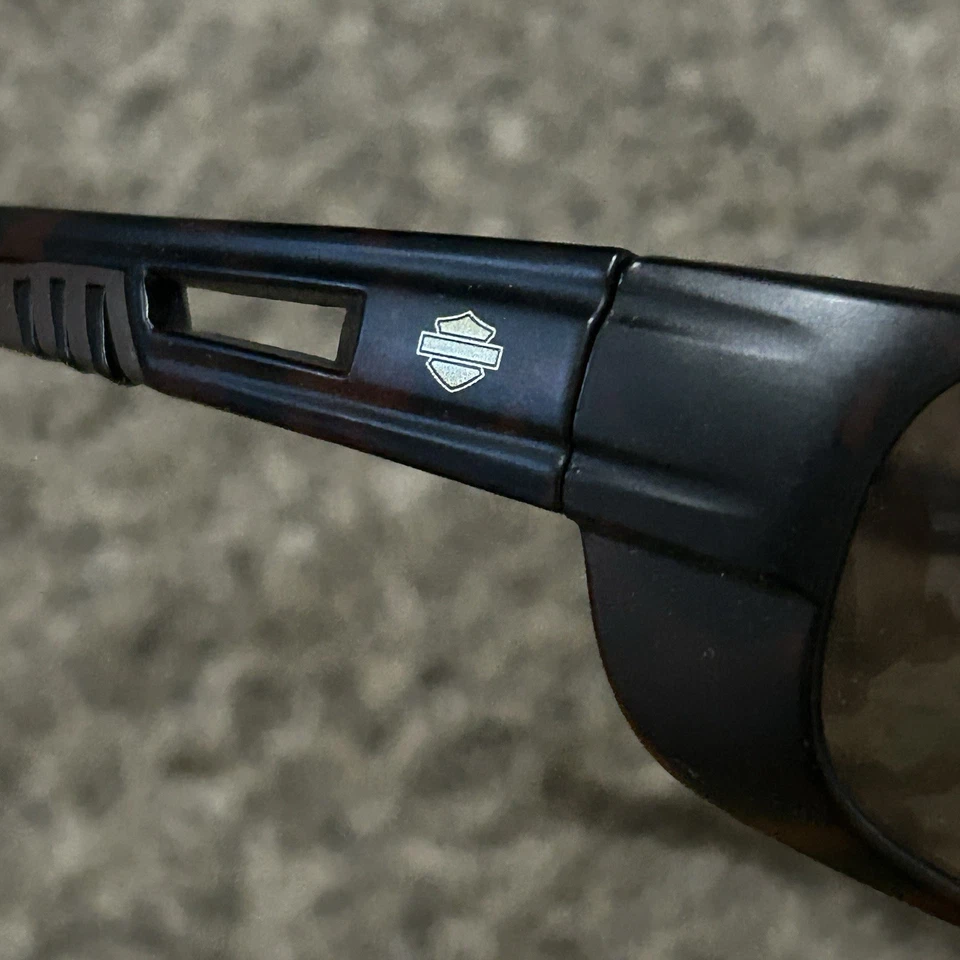 Gafas de sol Harley Davidson para hombre aerodinámicas Temple marrón tortiga humo lentes Foto 2 de 4