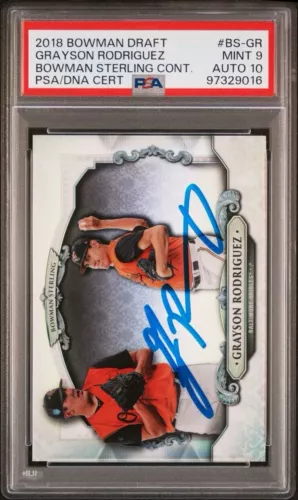 2018 Bowman Sterling Grayson Rodriguez BS-GR Rookie PSA 9 Auto DNA 10 RC Orioles