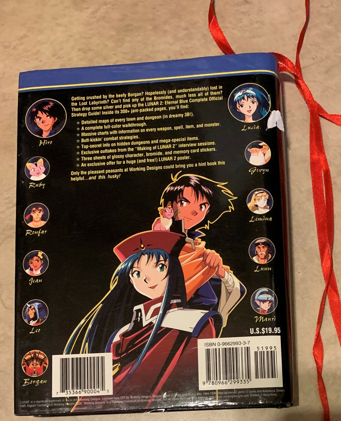 Lunar 2: Eternal Blue Official Strategy Guide Working Designs Hardcover Book Alle producten 5 keer