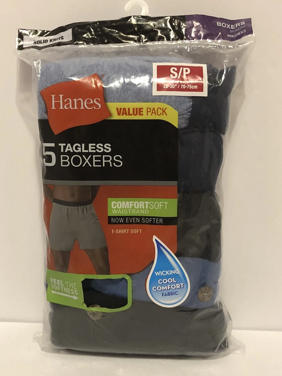 Hanes Men s TAGLESS ComfortSoft Knit Boxers W ComfortSoft Waistband 5pk Small