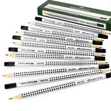 Faber-Castell Grip 2001 Triangular Eraser Tipped Graphite Pencils HB Pack of 12