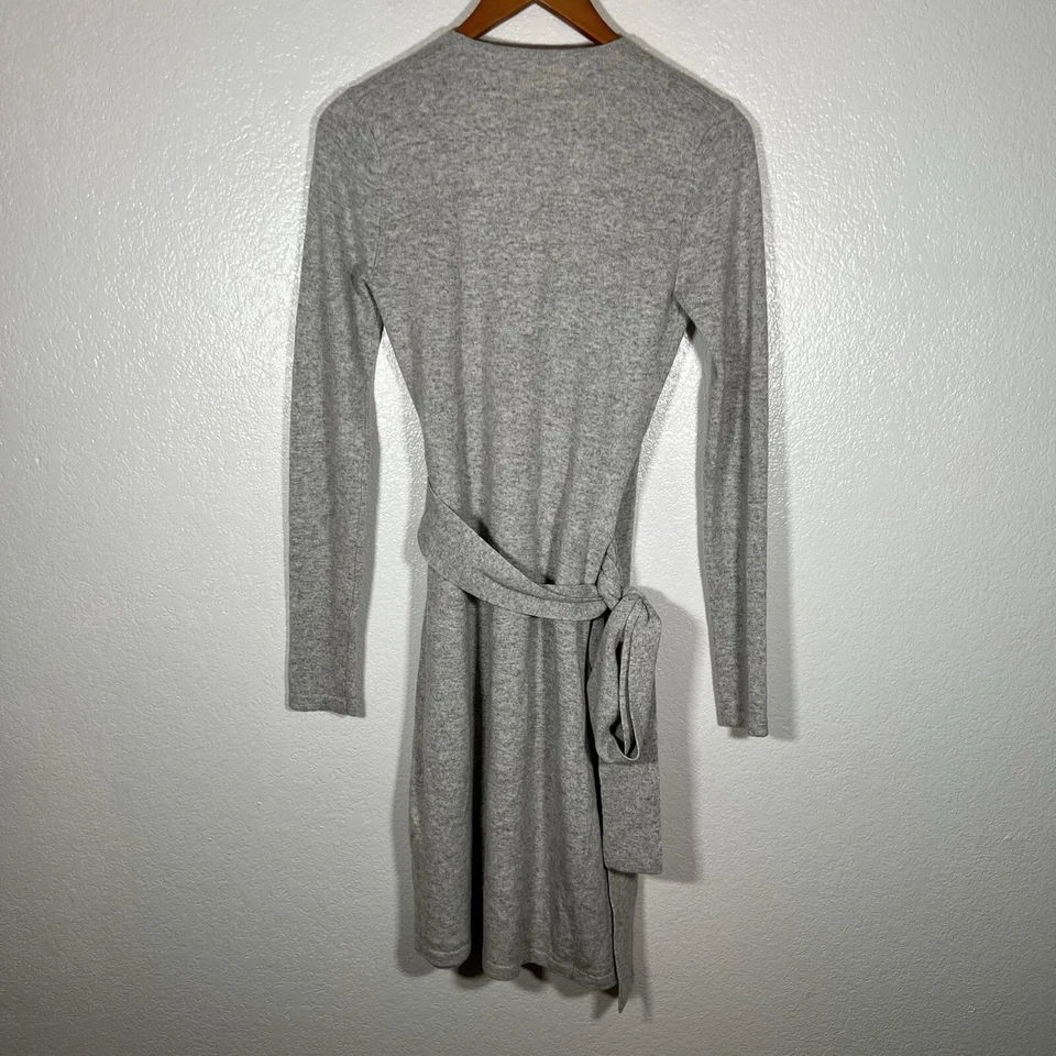 Vestido Cárdigan Diane Von Furstenberg Linda Lana Cachemira Angora Gris Talla P Foto 4 de 4