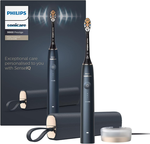 Sonicare 9900 Toothbrush HX9992/12 - All-In-One Brush Head, Midnight Blue