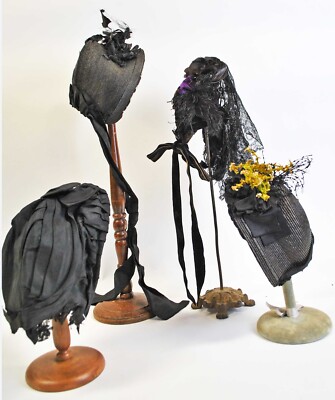 VICTORIAN LADIES BONNET HATS, 1870 – 1890s, LOT OF
