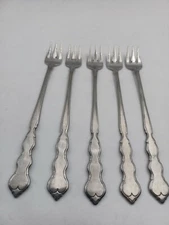 Lot of 5 Oneida Valerie Stainless Cocktail Forks 6 1/8"