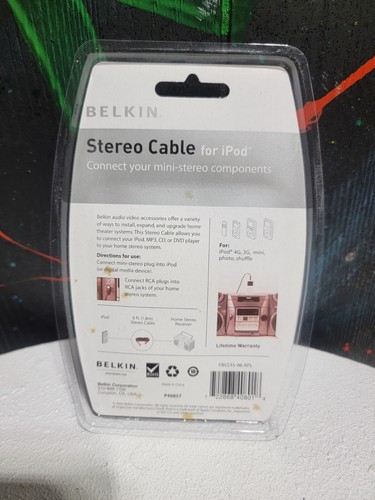 Belkin F8V235-06 3.5mm Male to RCA Mini Stereo Male Cable, Black, 6 Ft - 第 2/3 張圖片