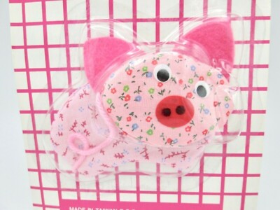 Vintage Pig Magnet Memo Holder Floral Fabric Soft Sculpture Kitchenettes Kitsch