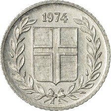 #536192 M&uuml;nze, Iceland, 10 Aurar, 1974, VZ, Aluminium, KM:10a