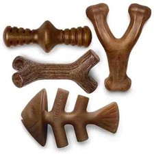 Large Holiday 4-Pack Dog Chew Toys for Aggressive Chewers Made in USA 90lbs